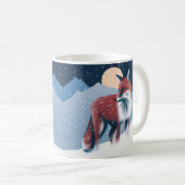 Niedlicher Fox in der Winterschneeillustration Kaffeetasse (VorderseiteRechts)