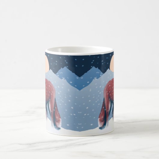 Niedlicher Fox in der Winterschneeillustration Kaffeetasse (Mittel)
