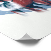 Niedlicher Fox in der Winterschneeillustration Poster (Ecke)