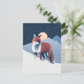 Niedlicher Fox in der Winterschneeillustration Postkarte (Stehend Vorderseite)