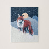 Niedlicher Fox in der Winterschneeillustration Puzzle (Vertikal)