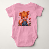 "Niedlicher Fox in einem Blume-Feldanzug" Baby Strampler (Rückseite)