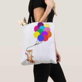 Niedlicher Fox mit Ballon-Taschen-Tasche Tasche (Von Nahem)
