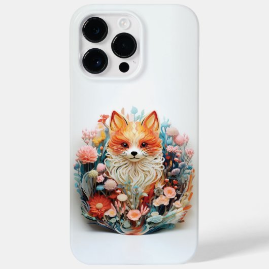 Niedlicher Fox mit Blume 3D Paper Cutout Case-Mate iPhone Hülle (Rückseite)