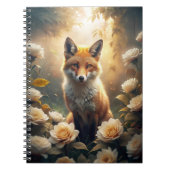 Niedlicher Fox mit Blume Notizblock (Vorderseite)