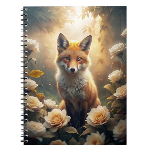 Niedlicher Fox mit Blume Notizblock (Vorderseite)
