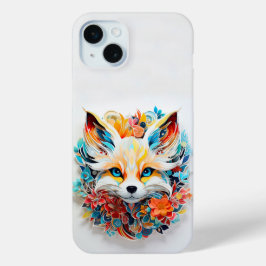 Niedlicher Fox mit Blume Paper Cutout Case-Mate iPhone Hülle