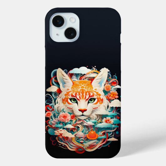 Niedlicher Fox mit Blume Paper Cutout Case-Mate iPhone Hülle (Rückseite)