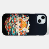 Niedlicher Fox mit Blume Paper Cutout Case-Mate iPhone Hülle (Rückseite (Horizontal))