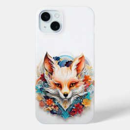 Niedlicher Fox mit Blume Paper Cutout Case-Mate iPhone Hülle