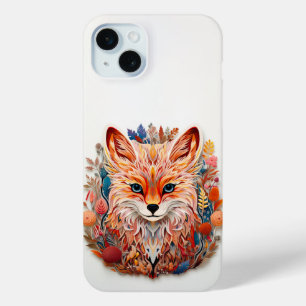 Niedlicher Fox mit Blume Paper Cutout Case-Mate iPhone Hülle