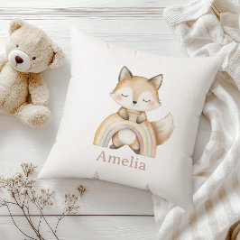 Niedlicher Fox mit Boho Rainbow-Kinderzimmer Kissen