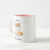 Niedlicher Fox mit Brillenmathematiker Zweifarbige Tasse (Vorderseite Links)
