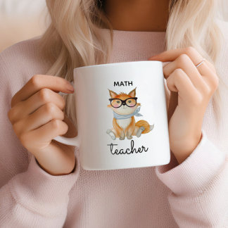 Niedlicher Fox mit Brillenmathematiker Zweifarbige Tasse