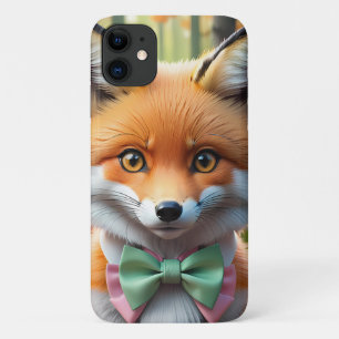 Niedlicher Fox mit einem grünen und rosa Bug Case-Mate iPhone Hülle