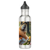 Niedlicher Fox mit einem grünen und rosa Bug Edelstahlflasche (Rechts)