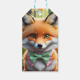 Niedlicher Fox mit einem grünen und rosa Bug Geschenkanhänger