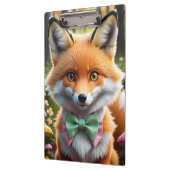Niedlicher Fox mit einem grünen und rosa Bug Klemmbrett (Links)