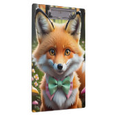 Niedlicher Fox mit einem grünen und rosa Bug Klemmbrett (Rechts)