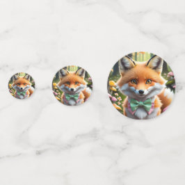 Niedlicher Fox mit einem grünen und rosa Bug Konfetti