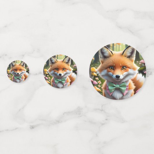 Niedlicher Fox mit einem grünen und rosa Bug Konfetti (Vorderseiten)