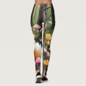 Niedlicher Fox mit einem grünen und rosa Bug Leggings (Rückseite)