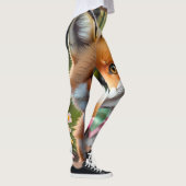 Niedlicher Fox mit einem grünen und rosa Bug Leggings (Rechts)