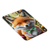 Niedlicher Fox mit einem grünen und rosa Bug Magnet (Rechte Seite)