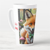 Niedlicher Fox mit einem grünen und rosa Bug Milchtasse (Linke Ecke)