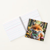 Niedlicher Fox mit einem grünen und rosa Bug Notizblock (Innenseite)