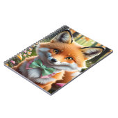 Niedlicher Fox mit einem grünen und rosa Bug Notizblock (Linke Seite)