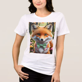Niedlicher Fox mit einem grünen und rosa Bug Tri-Blend Shirt