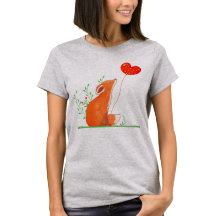 Niedlicher Fox mit einem Herzballon