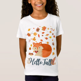 Niedlicher Fox mit Herbstlebern T-Shirt