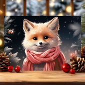 Niedlicher Fox mit Scarf Weihnachten