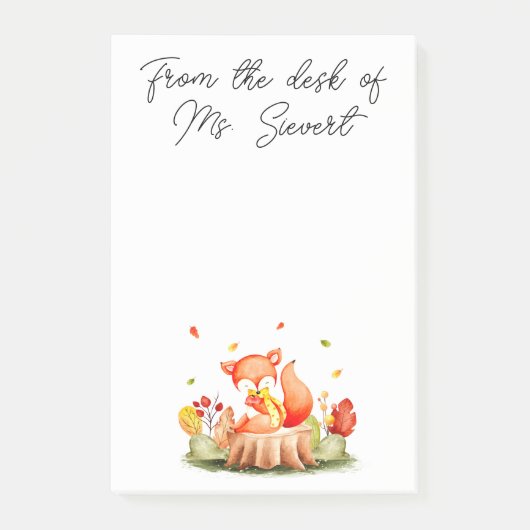 Niedlicher Fox-Nachhinweis Post-it Klebezettel (Vorderseite)