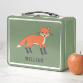 Niedlicher Fox-Personalisierter Individuelle Name Metall Brotdose (Beispiel)
