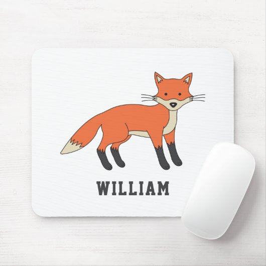 Niedlicher Fox-Personalisierter Individuelle Name Mousepad (Mit Mouse)