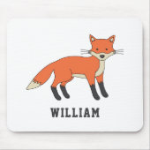 Niedlicher Fox-Personalisierter Individuelle Name Mousepad (Vorne)