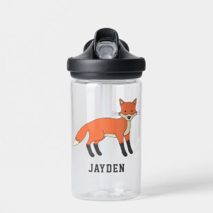 Niedlicher Fox-Personalisierter Individuelle Name Trinkflasche