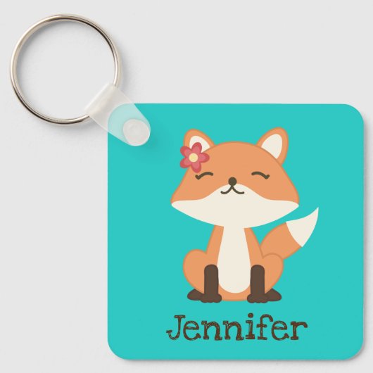 Niedlicher Fox-Personalisierter Schlüsselanhänger (Vorderseite)