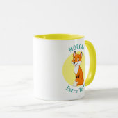 Niedlicher Fox, Personalisierung von Name und Meld Tasse (VorderseiteRechts)