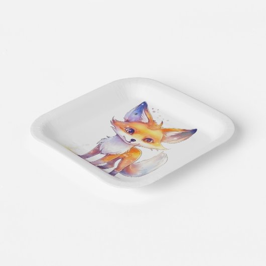 Niedlicher Fox-Quadrat-Teller Pappteller (Gewinkelt)