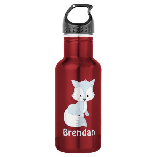 Niedlicher Fox scherzt personalisiertes Trinkflasche (Vorderseite)