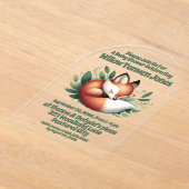 Niedlicher Fox-Schlaf in Blätter Kinderdusche Acryleinladungen (Ablage )