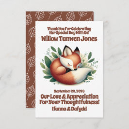 Niedlicher Fox-Schlaf in Blätter Kinderdusche Dankeskarte