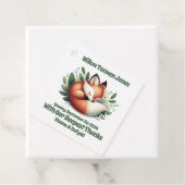 Niedlicher Fox-Schlaf in Blätter Kinderdusche Geschenkanhänger (Beispiel)