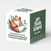 Niedlicher Fox-Schlaf in Blätter Kinderdusche Geschenkschachtel (Vorderseite)