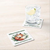 Niedlicher Fox-Schlaf in Blätter Kinderdusche Rechteckiger Pappuntersetzer (Vor Ort)