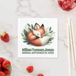 Niedlicher Fox-Schlaf in Blätter Kinderdusche Serviette